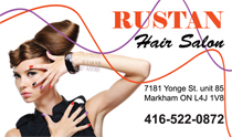 Rustan Hair Salon Business Cards